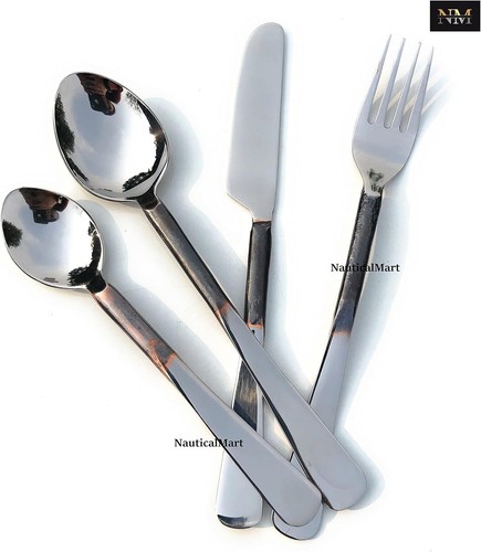Juego de utensilios de alimentación medievales cubiertos acero inoxidable tenedor cuchara cuchillo - Imagen 5 de 5