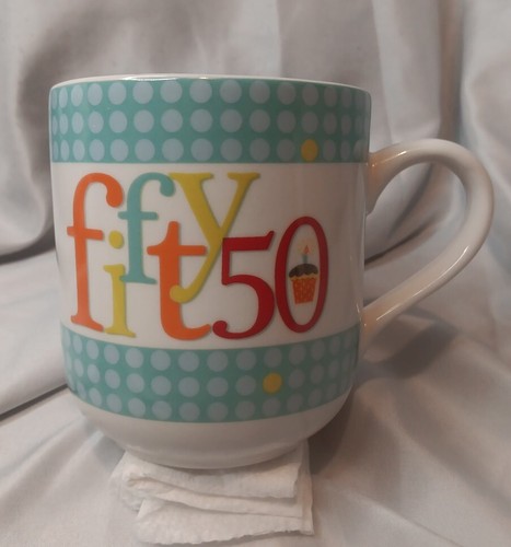 Russ Fifty 50 Birthday Cup Cake Coffee Cup Mug - Bild 1 von 8