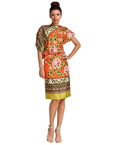 ny NWT kvinnor Silk Josie Natori Dress orange Flågers lila XS 495 Designer ny NWT kvinnor Silk Josie Natori Dress orange Flågers lila XS 495 Designer