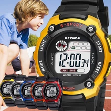 Kids Child Boy Girl Waterproof Multifunction Sports Electronic Watch Watches USA