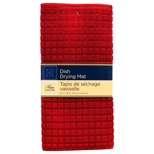 Dish Drying Mat - 12 x 18 in - Red Microfiber Kitchen Towels - Set of - Bild 2 von 2
