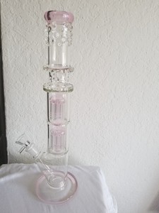 16-034-Pink-Heady-Glass-Bong-Water-Pipe-Percolators-18mm-Ice-Catcher-Recycler-Bowl
