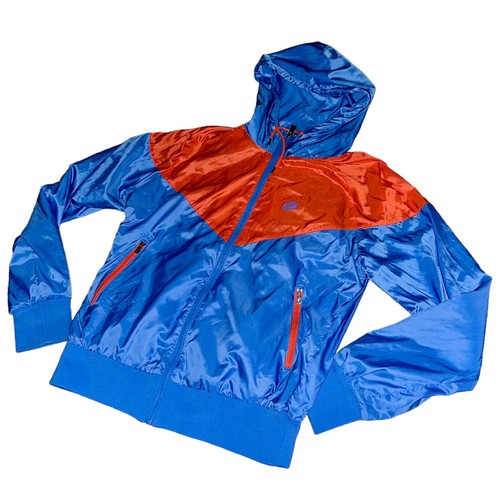 Nike Vintage Rare Windrunner Jacket Hyperfuse Light Nylon Glanz Red Blue Medium - Picture 2 of 8