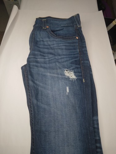 TRUE RELIGION Mens Jeans Sz40 Bootcut Distressed 5 Flap Pocket NWOT Blue - Picture 7 of 11