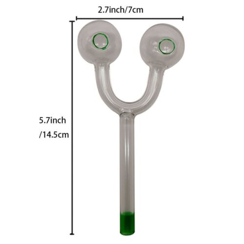 6 inch Smoking Pipes Double Hole Glass Bongs Hand Pipes Spoon Glass Water Pipes. - Picture 3 of 7