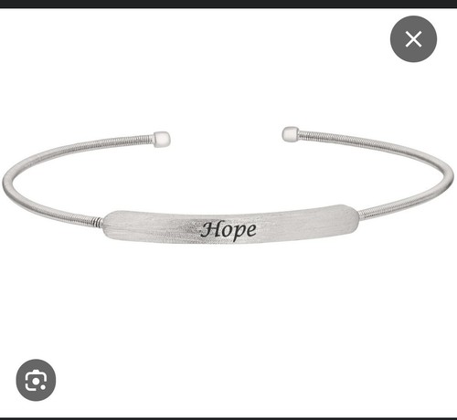 NEW Kelly Waters Rhodium Finish Sterling Silver Cable Cuff Bracelet HOPE