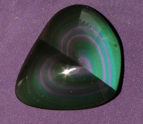Regenbogen-Obsidian, poliert, Mexico, Herz, 65,0g 59x48x20mm, Heilstein - Bild 8 von 9