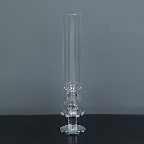 2 Crystal Clear 14" Glass Hurricane Taper CANDLE HOLDERS Cylinder Shades Party - Picture 7 of 9