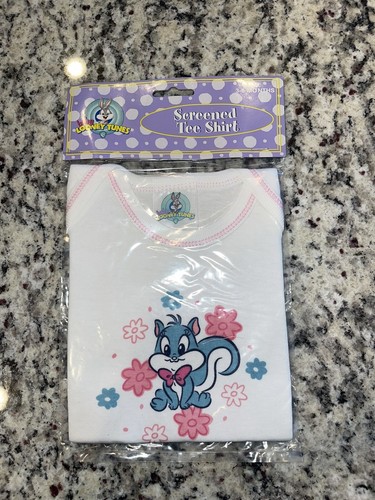 Vintage 90s Baby Boy Girl Looney Tunes Screened Tee Shirt Deadstock 3-6m - Picture 1 of 4