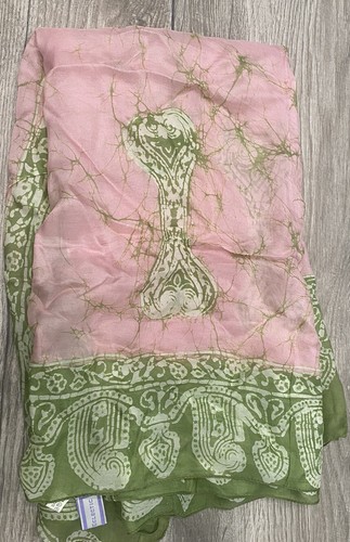 Oversized VINTAGE BARBARA ECLECTIC Scarf 100% SILK 31" by "64 - Picture 6 of 6