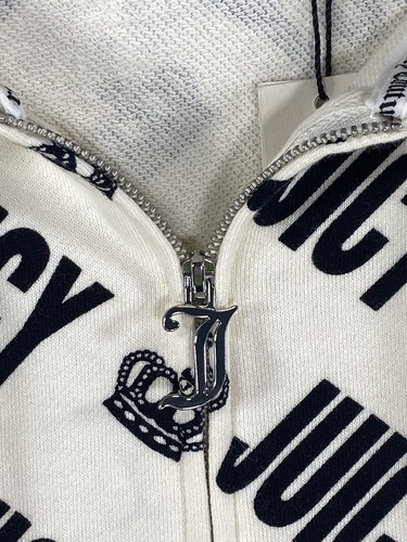 Neu ohne Etikett Juicy Couture Crown kurze Jacke Hoodie Größe XS - Bild 2 von 5