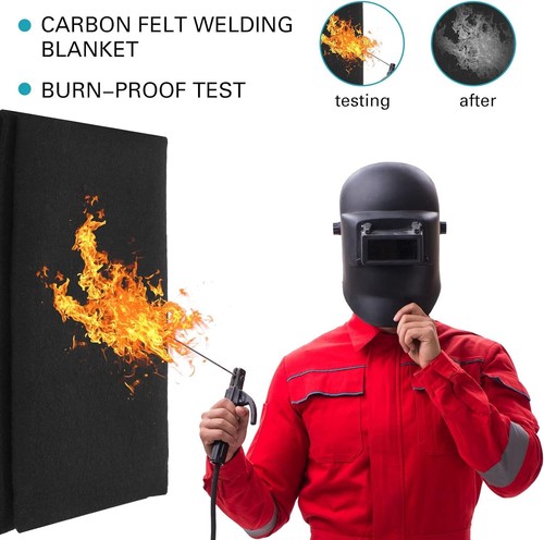 Carbon Felt Welding Blanket Heat Resistant Insulation for Glass Wood Stove Grill - Imagen 6 de 7
