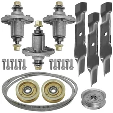 Caltric 48" Deck Spindle Blade Belt Pulley Kit For John Deere LA145 LA155 LA165