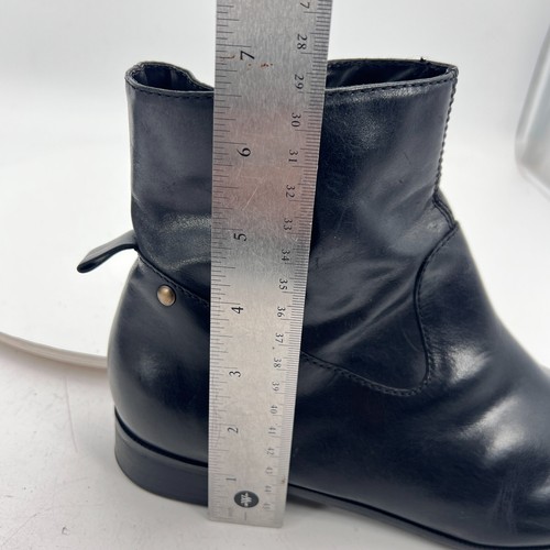 Talbots Women Size 8B Black Leather Side Zip Square Toe Low Heel Ankle Boot - Picture 11 of 13