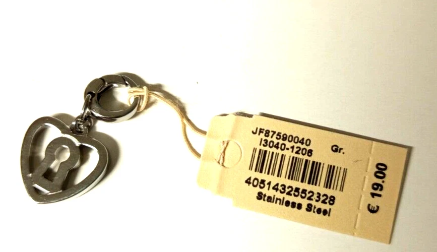 Fossil Anhänger Charms JF87590040 Herz mit Schloss Zyrkonia Neu - Bild 2 von 4