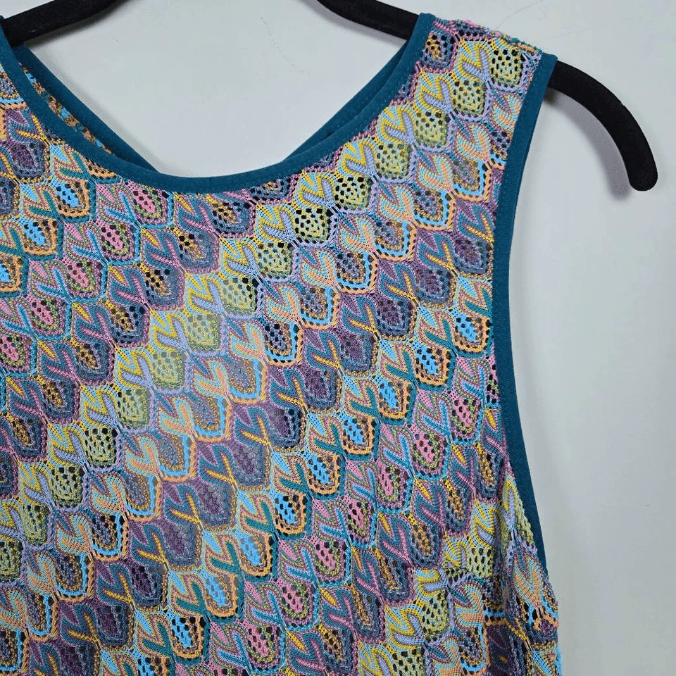 Maxi Vestido Donna Morgan Mujer Crochet Transparente Talla 8 Colorido Boho Festival Gitano Foto 3 de 4