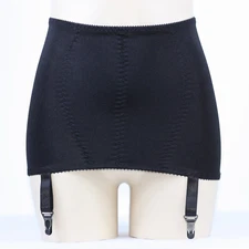 High Waist Open Bottom Girdle Skirt with Garter Straps for Stockings