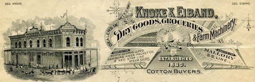 NEW BRAUNFELS, TX ~ Knoke & Eiband, Dry Goods, Ship Agents ~ Letterhead 1899 - Picture 2 of 3