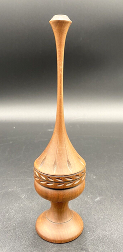 Candelabro/final vintage Weber Wood 1979, 8,5”, madera torneada a mano, como nuevo
