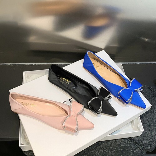 Women's Bowknot Pointed Toe Pumps Slip On Flats Shoes Ladies Office Fashion OL - Bild 2 von 25