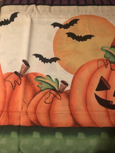 Trick-or-Treat Bats Fall Window Valance Halloween Pumpkin Jack O Lantern Valance - Picture 7 of 7