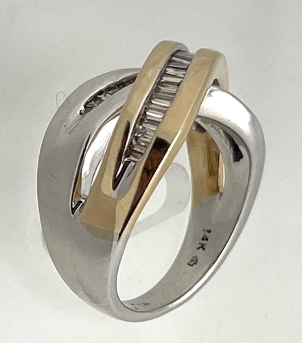 Baguette Diamond Band 14k Two Tone - Picture 1 of 5