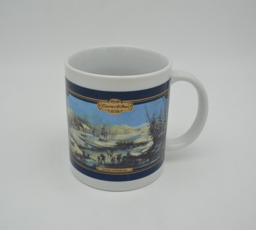 Currier & Ives "Wintermorning" Kaffeebecher Tasse - blau & weiß Houston Produkte - Bild 2 von 7
