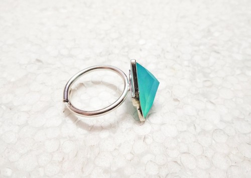 Natural Aqua Chalcedony Gemstone 925 Sterling Ring Valentine's/Anniversary Gift - Picture 4 of 4