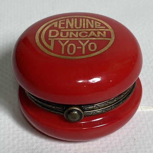 PHB Collection Genuine Ducan Yo-Yo Trinket Box Red Gold Letters Hinged String - Picture 2 of 11
