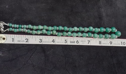 Antique AVENTURINE and ROCK CRYSTAL Necklace with Silver Paste Clasp 20" 50cm - Picture 16 of 18