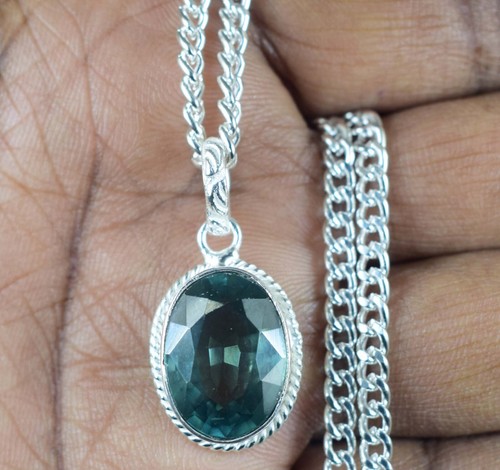 Natural 18.06 Ct Oval Ceylon Green Sapphire Gemstone Certified Pendant SEE VDO - Picture 5 of 8