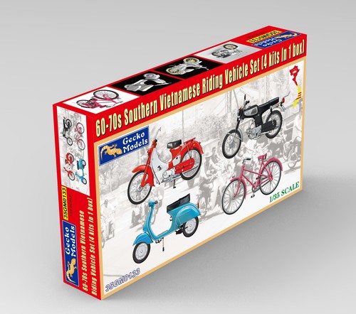 Gecko 35GM0133 1/35 60~70’s Southern Vietnamese Riding Vehicle Set 4 Kits Model - Picture 2 of 6