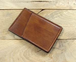 Handmade minimalist leather wallet card holder