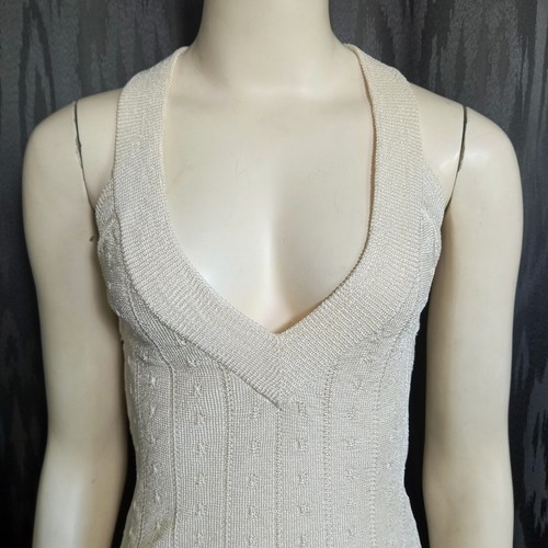 FOR LOVE & LEMONS Tanktop Charm Pullover Pointelle Tunika cremefarben tiefer Ausschnitt Small - Bild 3 von 8