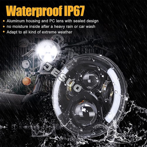 For Chevy Chevelle 1964-1970 5.75" 5-3/4 LED Headlights High Low Beam Halo - Picture 16 of 17