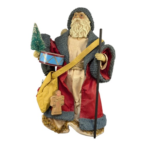 KURT ADLER CLOTHTIQUE 10" FABRICHE YULETIDE SANTA COLLECTION Paper Mache In Box - Picture 2 of 15