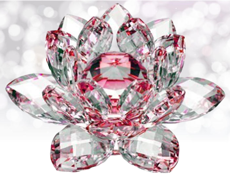 4"/100mm FengShui Crystal Lotus Glass Flower Paperweight Home Office Decoration - Picture 11 of 11