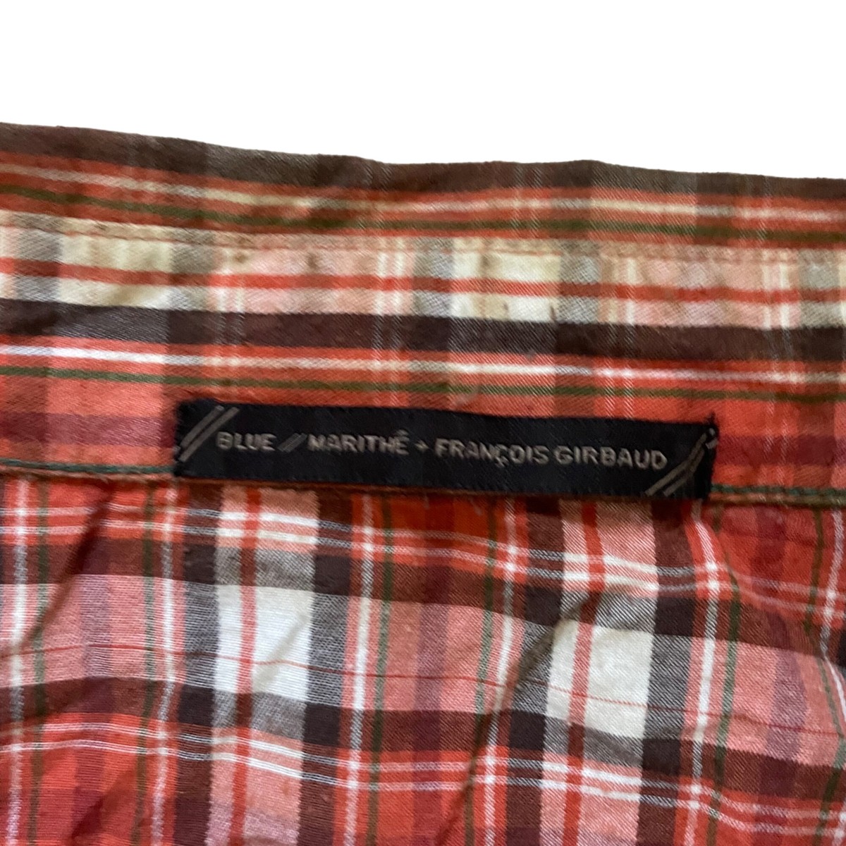 ジャケット Marithe + Francois Girbaud OVERSIZED CLASSIC CHECK SHIRT JAC Marithé François Girbaud Mens Long Sleeve Plaid Button-Up