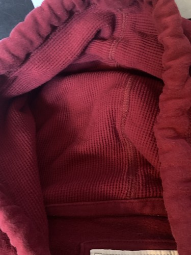 HOLLISTER Logo BURGUNDY V-neck Hoodie DANA PT. SURF Sweatshirt Jacket Shirt Sz L - Picture 11 of 11
