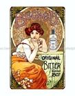 wall art Art Nouveau Bechers Original Bitter 1807 Alphonse Mucha metal tin sign