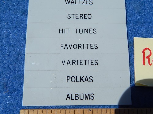 Rock-ola 442 443 444 445 446 Program Holder Record Classification Labels # 44797 - Picture 2 of 4
