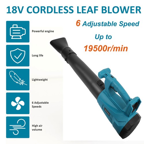 Soplador de hojas inalámbrico eléctrico de 6 velocidades para Makita 18 V batería alimentado por mano EE. UU. - Imagen 2 de 15