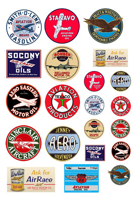 1:24 1:25 G scale model aviation airplane fuel oil signs