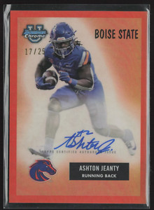 2024 BOWMAN CHROME UNIVERSITY ASHTON JEANTY AUTO 55 BOWMAN ORANGE REF #D /25