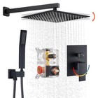 Heemli Shower Heads Dual Adjustable Ceramic Disc Valves Pressure Balance Black