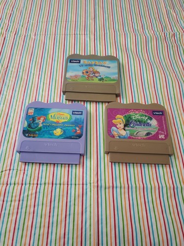 3 Games VTech V.Smile Disney Little Mermaid Ariel's Majest Cinderella And Zayzoo - Picture 8 of 8