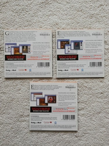 BRITANNICA FAMILY COLLECTION-3 Discs-Explorers, Heroes, Minds PC CD-ROM Ages 12+ - Afbeelding 2 van 5
