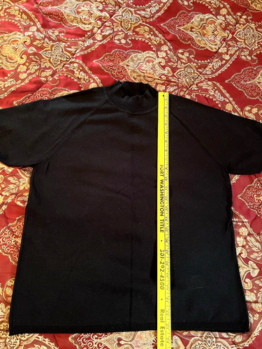 Dialogue QVC Silk/Nylon Short Sleeve Mock Neck Sweater LARGE BLACK - Picture 10 of 10