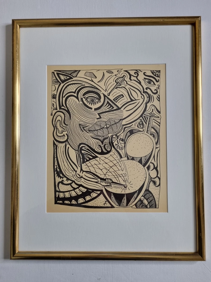 Robert Combas – Le Peintre Et L'A-Fish – Sérigraphie Originale Signée – Art Contemporain