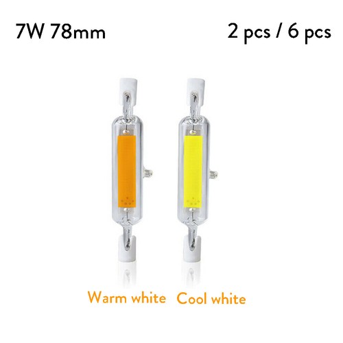 1/2/6Pc LED R7S Glass Tube Light COB Bulbs Dimmable 78mm 118mm 7W 15W Halogen - Picture 13 of 14
